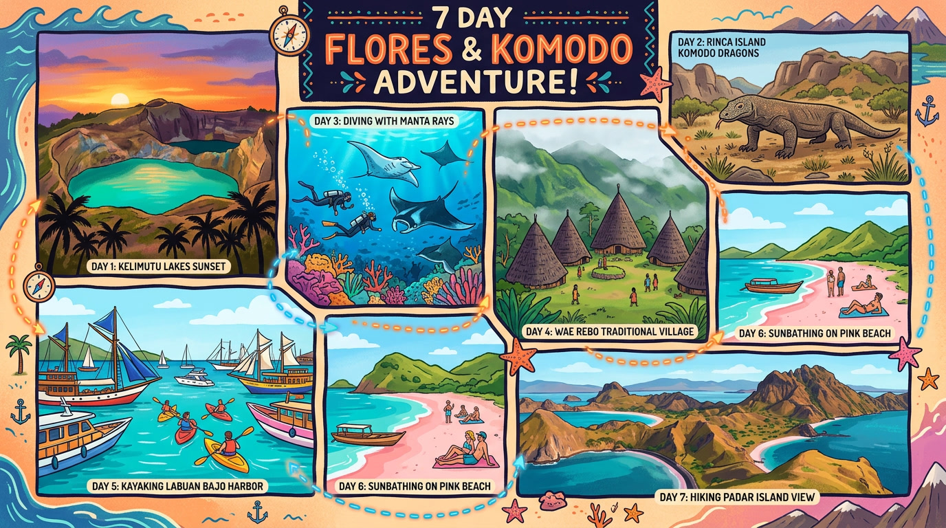 Flores, Komodo, itinerary, wisata NTT, dragon