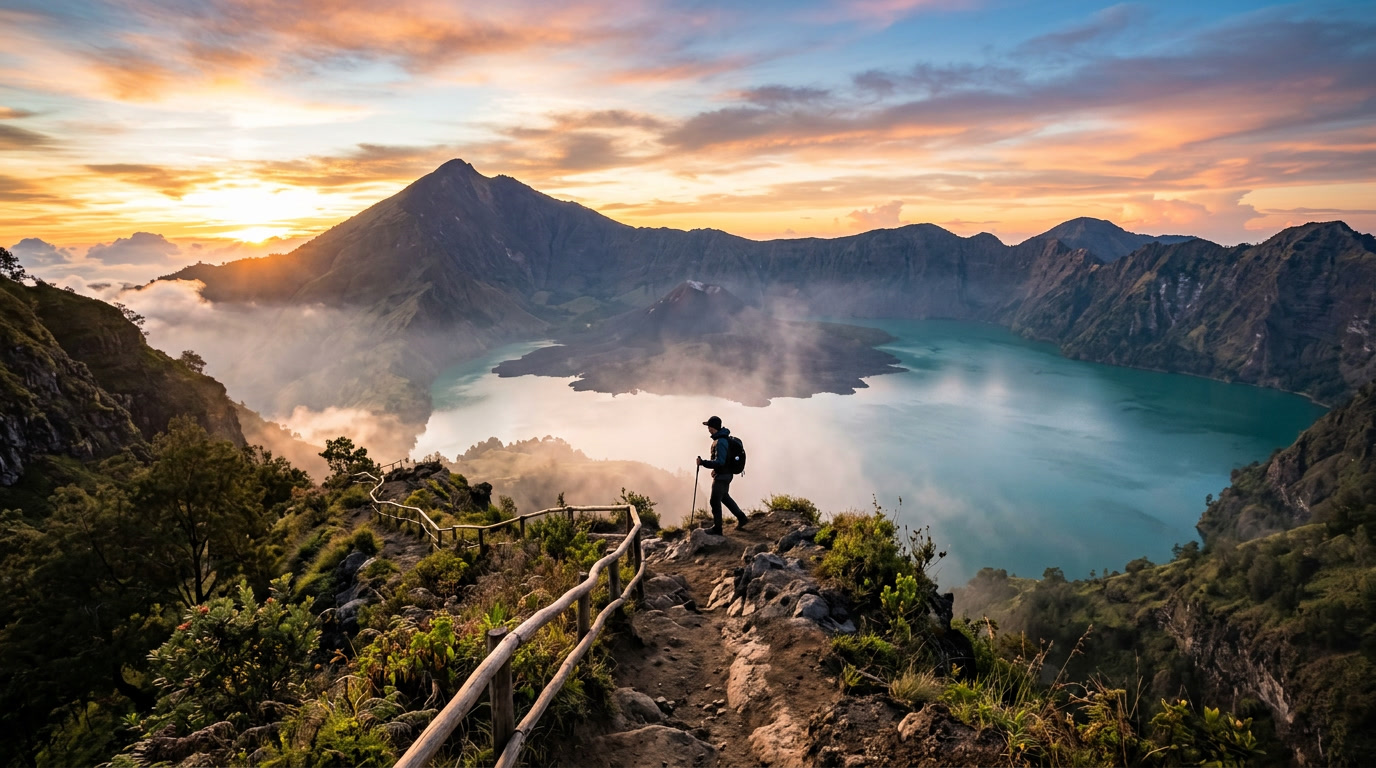 pendakian gunung rinjani, gunung di lombok, jalur pendakian, tips mendaki gunung, wisata gunung indonesia